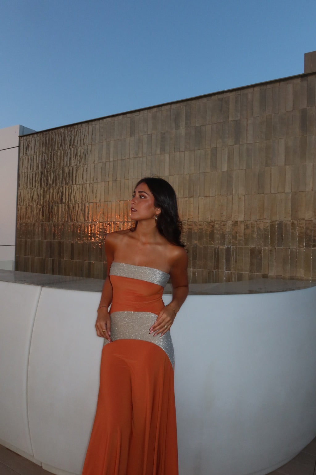 VESTIDO PUENTE NARANJA