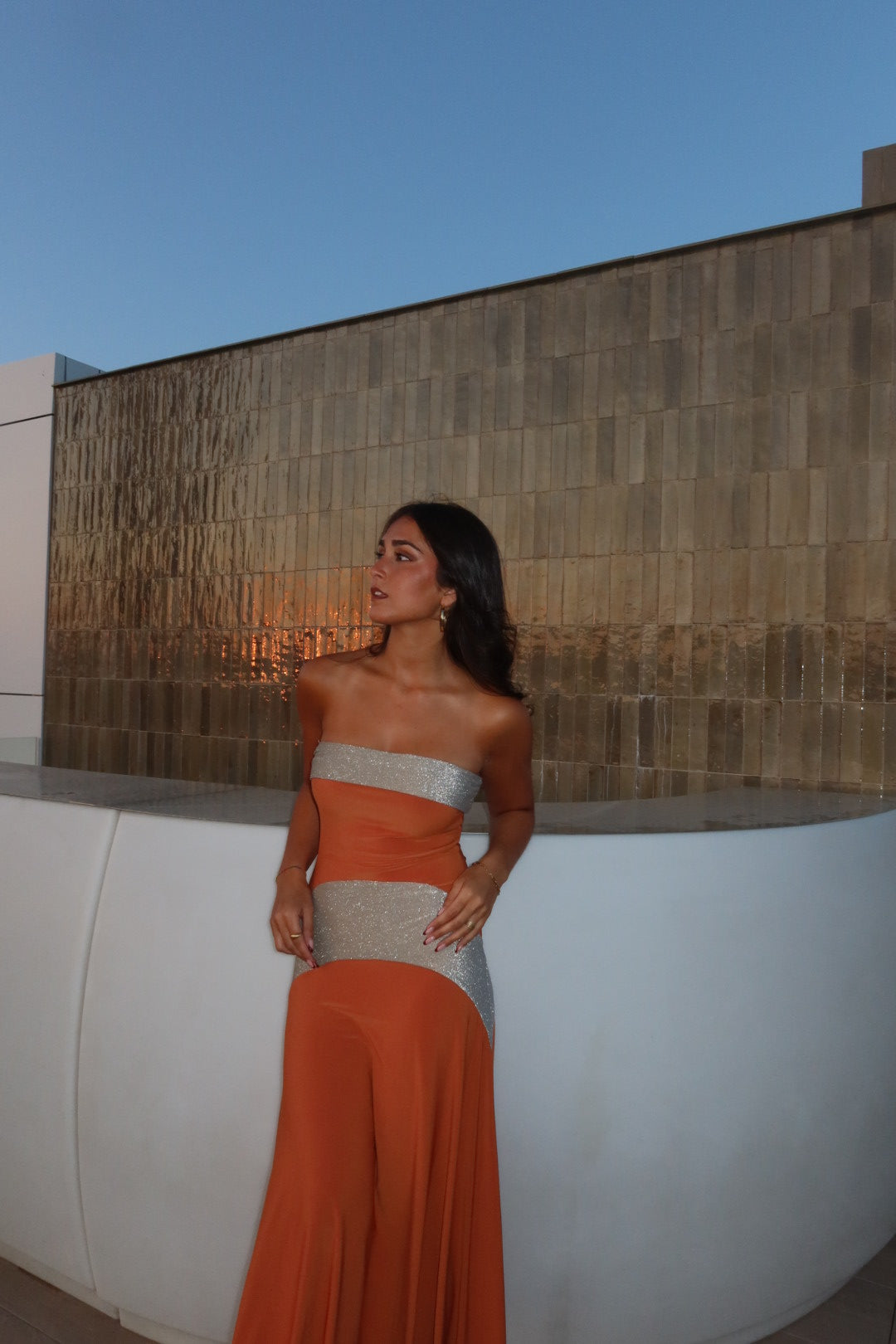 VESTIDO PUENTE NARANJA