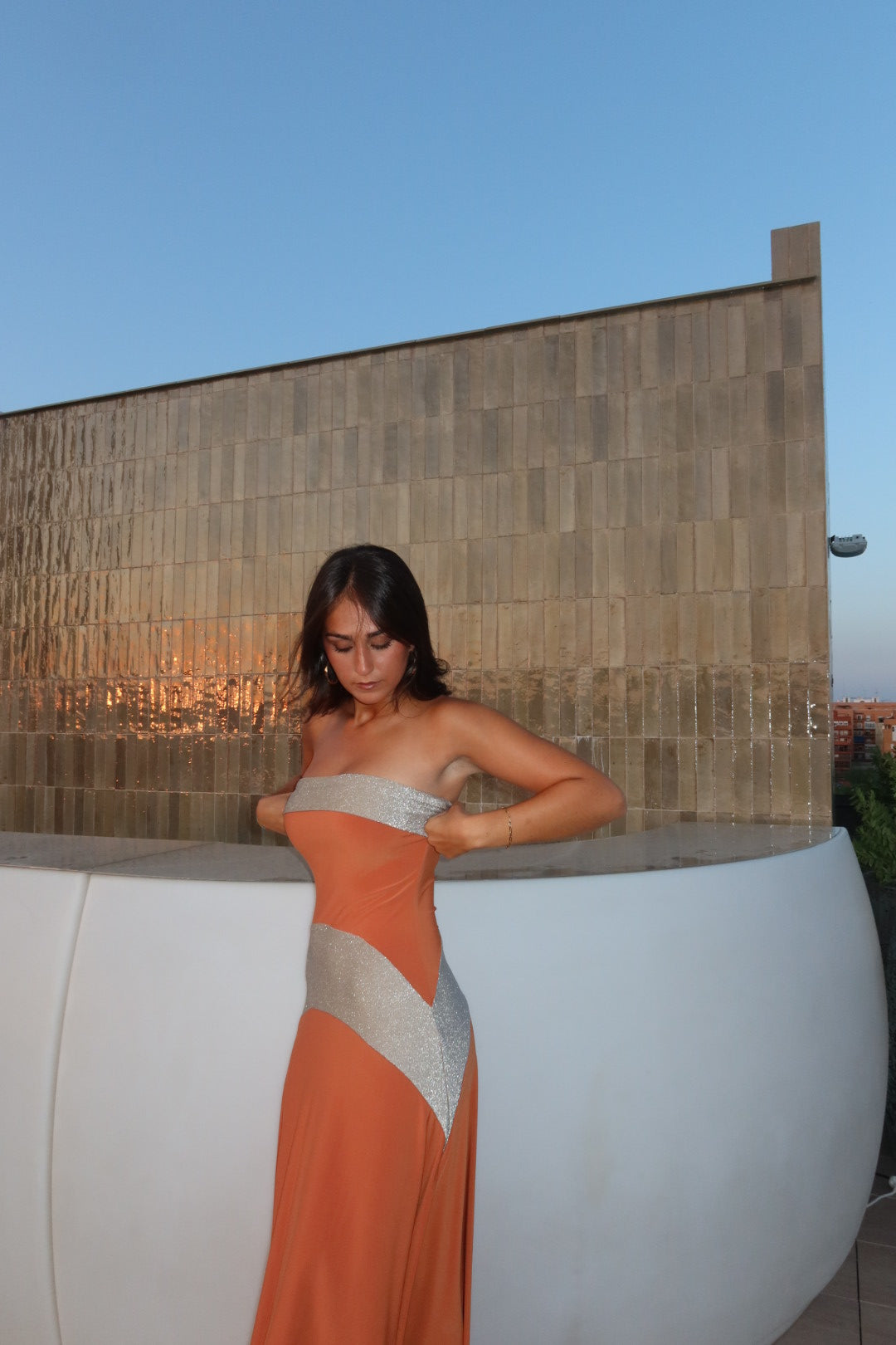 VESTIDO PUENTE NARANJA